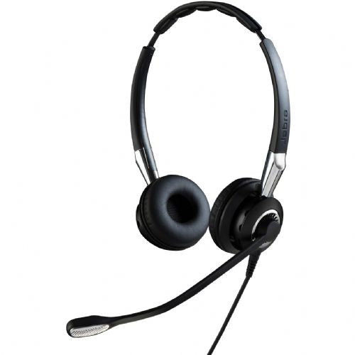 Jabra BIZ 2400 II Duo kabelgebundener Kopfhörer, binaural, Geräuschunterdrückung, QD-Anschluss, schwarz-silber