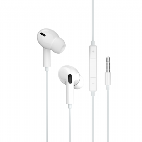 Jellico EP3A headphones with 3.5 mm plug and microphone with silicone tips - white