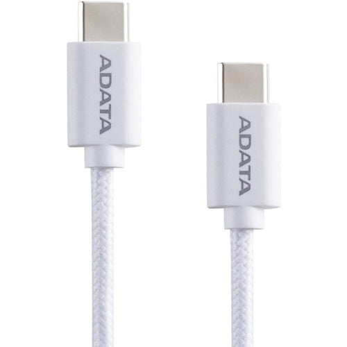 ADATA USB 2.0 cable, USB-C male > USB-C male, PD 3.0, QC 3.0, up to 100 W, 1 m, white