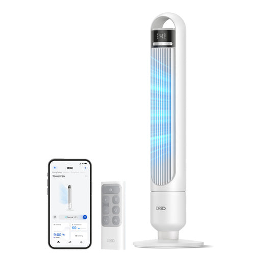 Dreo Solaris 619 heater, 2000 W, 4 levels, oscillation, timer, black/silver