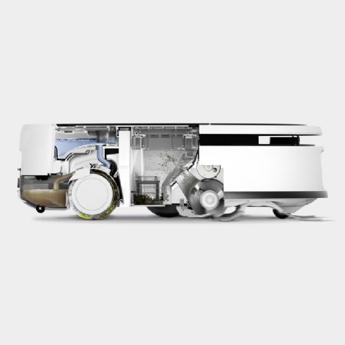 Robotski sesalnik Kärcher RVF 7 Comfort Extra 1.269-693.0, 14,4 V baterija, do 13.000 Pa, LiDAR + kamera AI, večnamenska postaja, bela barve