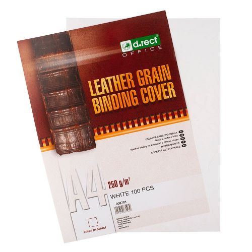 Binding cardboard a4 1/100 250g levia white d.rect 008701