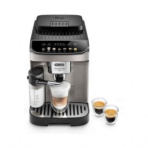 DeLonghi ECAM290.81.TB Magnifica Evo coffee machine, 15 bar, 1.8 l tank, milk system, adjustable settings, gray/black design