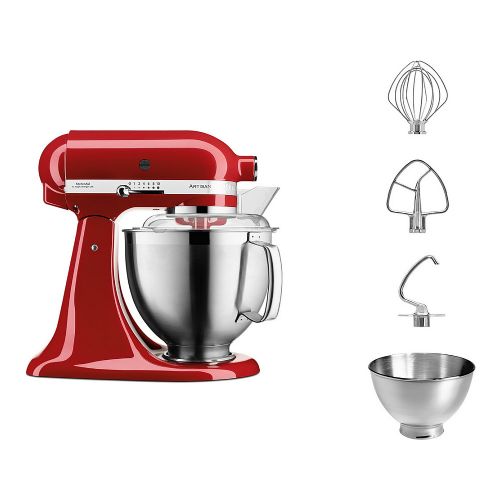 Kuhinjski robot Kitchenaid 5KSM185PSEER 4,8 l, rdeč, 10 hitrosti, planetarno mešanje, inox posoda