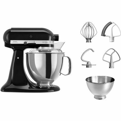 Kuhinjski robot KitchenAid Artisan 5KSM175PSEOB 4,8 l, 10 hitrosti, planetarno mešanje, črna oniks barva, kovinsko ohišje