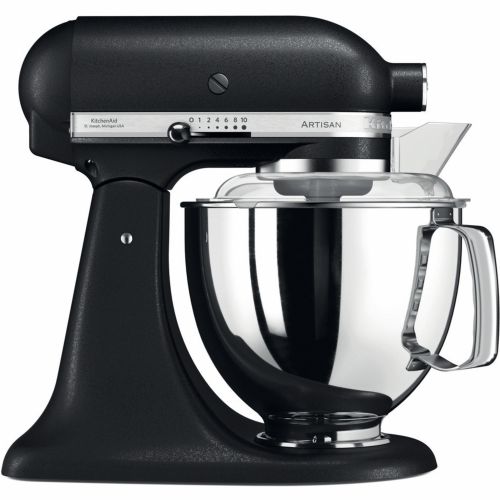 Kuhinjski robot KitchenAid 5KSM175PSEBK Artisan 300 W, 4,8 l, 10 hitrosti, nagibna glava, črna litina