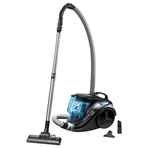 Klasični sesalnik Rowenta Compact Power RO 3731EA brez vrečke, monociklonska tehnologija, 750 W, 1,5 l posoda, delovni radij 8,6 m (črn/moder)