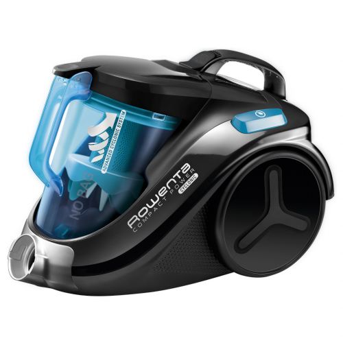 Klasični sesalnik Rowenta Compact Power RO 3731EA brez vrečke, monociklonska tehnologija, 750 W, 1,5 l posoda, delovni radij 8,6 m (črn/moder)