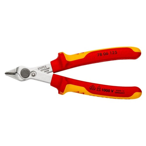 Knipex Electronic Super Knips 78 06 125 pliers (red/yellow, with opening spring and opening limiter)