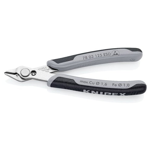 Knipex Electronic Super Knips ESD pliers, 78 03 125 ESD (gray, with opening spring)