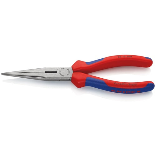 Knipex 26 12 200 needle nose pliers (red/blue, serrated handles)