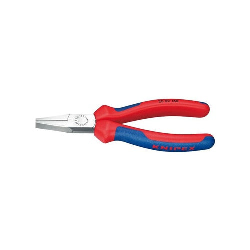 Knipex 20 02 160 straight-nose pliers (red/blue, serrated handles)