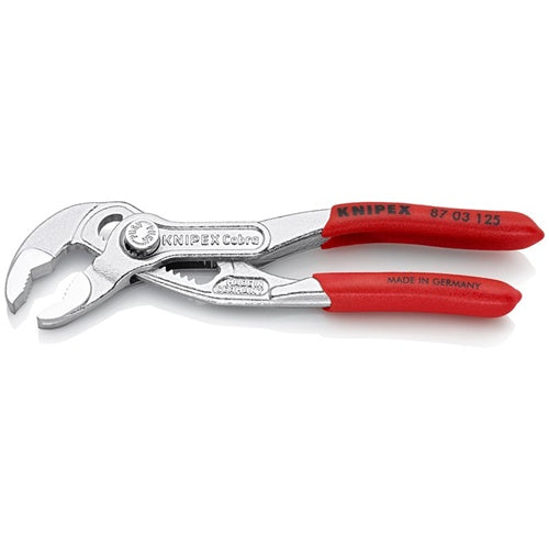 Knipex Cobra 87 03 125 pipe/water pump pliers (red, length 125 mm, for pipes up to 1"")