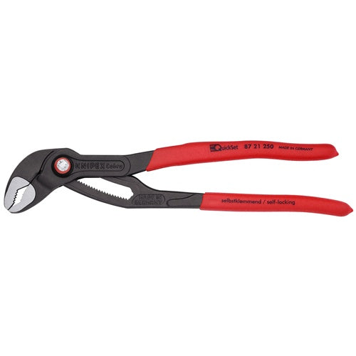 Knipex Cobra QuickSet 87 22 250 pipe/water pump pliers (red/blue, length 250 mm, for pipes up to 2")