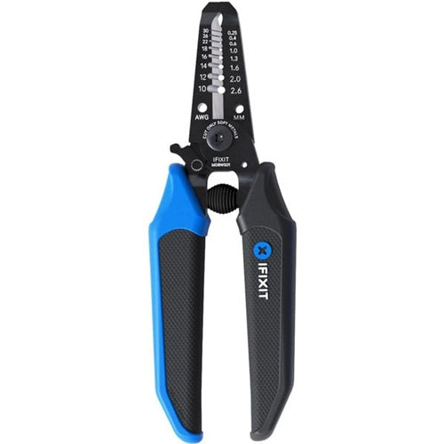 iFixit Insulation Stripping Pliers (Black/Blue, with Opening Spring)
