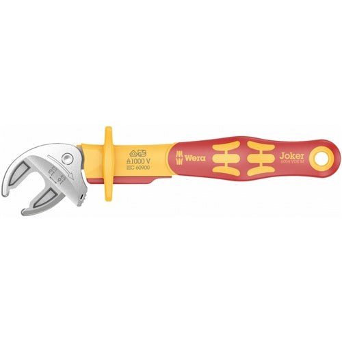 Wera Joker 6004 M VDE wrench, size 13-16 (red/yellow, self-adjusting open-end wrench)