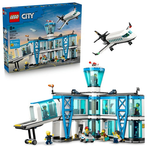 Kocke Lego City Mestno letališče z letalom, 887 kock, od 8. let (60502)