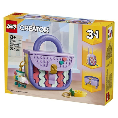 Kocke Lego Creator 3 v 1: Modna torba s predalom za shranjevanje, 272 kos, od 8. let (31391)