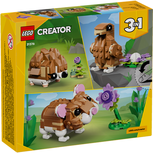 Lego Creator 3-in-1-Bausteinset: Niedlicher Hamster mit Blume, 166 Teile, ab 7 Jahren