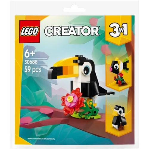 Kocke Lego Creator: Tropski tukan (30688), 59 kock, od 6. let