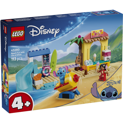 Kocke Lego Disney: Klasična zabava na plaži z Lilo in Stichem, 113 kos, od 4. let (43280)