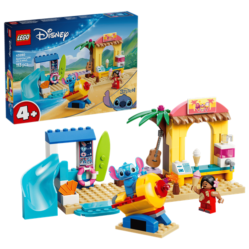 Kocke Lego Disney: Klasična zabava na plaži z Lilo in Stichem, 113 kos, od 4. let (43280)