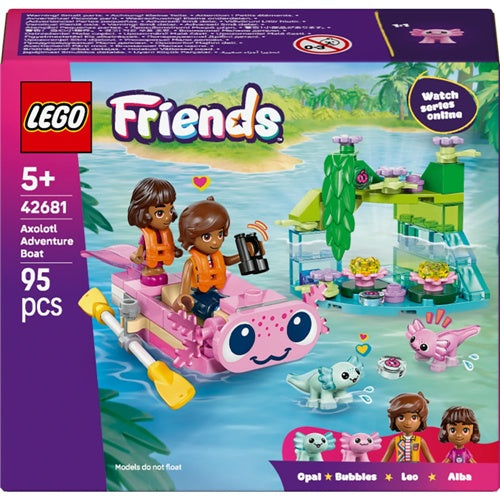 Lego Friends Axolotl Adventure Boat, 95 pezzi, dai 5 anni in su (42681)