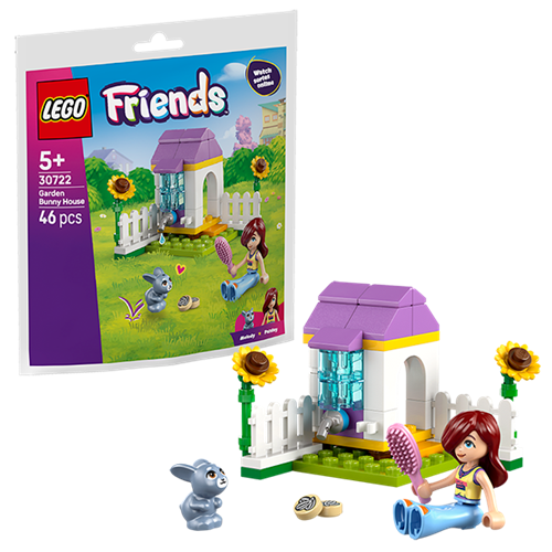 Kocke  Lego Friends Vrt s zajčjo kletko (Polybag), 46 kock, od 5. let (30722)