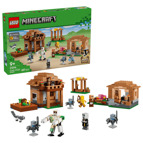 Kocke Lego Minecraft: Čarovnikov napad na vas, 607 kos, od 9. let (21596)