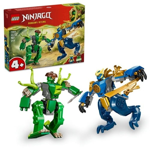 Kocke Lego Ninjago Dvoboj z Jayevim zmajskim robotom, 107 kos, od 4. let (71853)