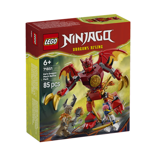 Kocke Lego Ninjago Kaijev komplet za boj z zmajskim robotom, 85 kos, od 6. let 71851