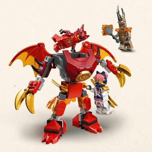 Kocke Lego Ninjago Kaijev komplet za boj z zmajskim robotom, 85 kos, od 6. let 71851