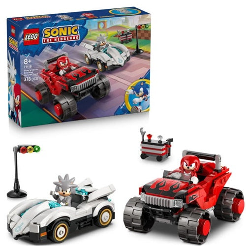 Lego Sonic the Hedgehog Silver's Car vs. Knuckles' Monster Truck, 378 pezzi, dagli 8 anni in su 77118