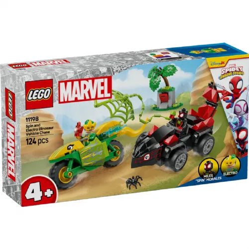 Kocke Lego Marvel: Pregon z dino voziloma Spin in Elektro (11198)