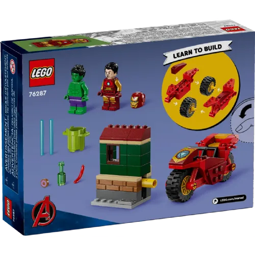 Kocke Lego® Super Heroes: Iron Man z motorjem in Hulk (76287)