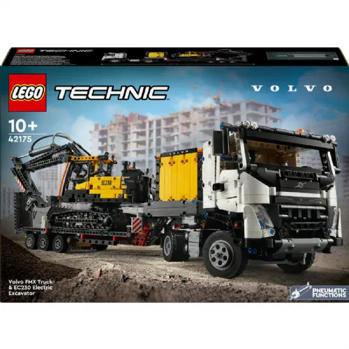 Mattoncini Lego Technic: camion Volvo FMX ed escavatore elettrico EC230 (42175)