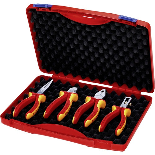 Knipex 002015 pliers set, 4-piece, in case, red/yellow (002015)