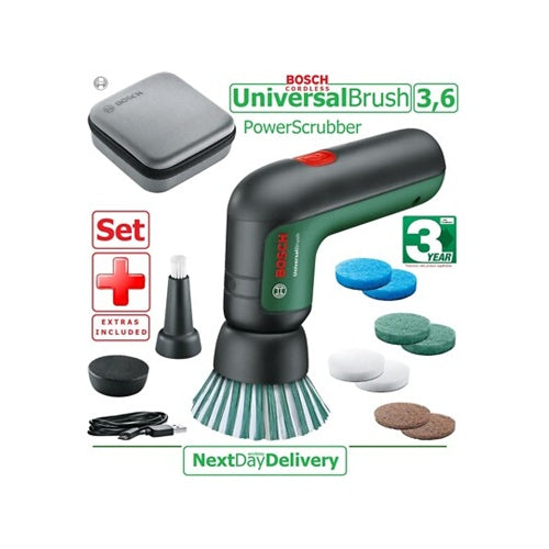 Bosch UniversalBrush cordless polisher set, 3.6 V (green/black, with accessory set)