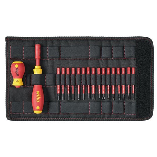 Wiha Electric slimVario screwdriver and bit set (red/yellow, 19-piece, with slimBits)
