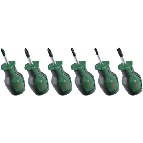 Bosch short screwdriver set, 6 pieces (green/black)