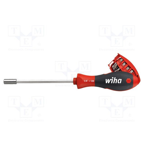 Wiha 1/4" bit/drill bit set with bit magazine (black/red, with 8 bits)