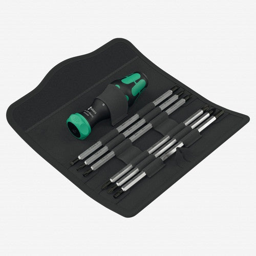 Wera Kraftform Kompakt Vario RA bit set (black/green, 7-piece, with ratchet)