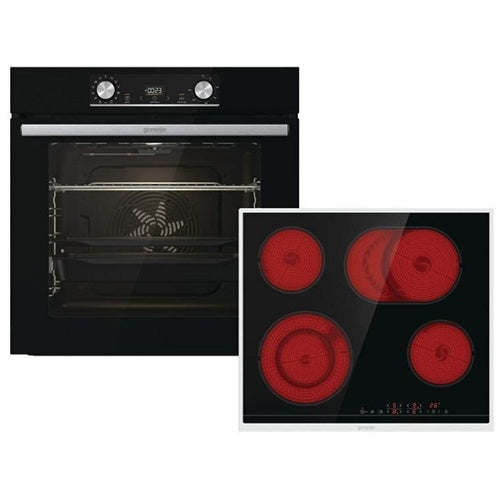 Komplet pečica in kuhalna plošča Gorenje Black Steam  (črna)