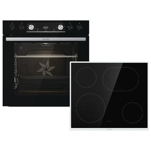 Komplet pečice in kuhalna plošča Gorenje Black Set 4 BCPX 6737 E05BG in ECT 643  (nerjaveče jeklo)