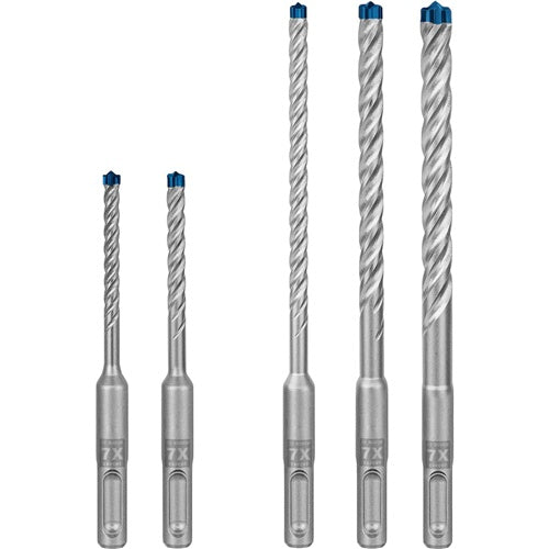 Bosch Expert SDS-plus-7X hammer drill set, 5 pieces (diameter 5 / 6 / 8 / 10 mm, working length 50 mm / 100 mm)