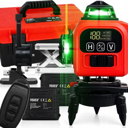 Set LCD battery 16 line green construction laser level 2x 3000mAh LK-801