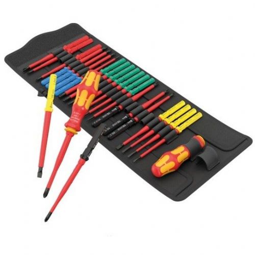 Wera Kraftform Kompakt VDE Big Pack 1 socket set, 26 pieces (yellow/red, including 2 socket handles, replaceable VDE blades)
