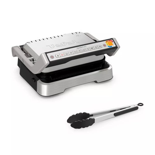 Kontaktni žar Tefal OptiGrill 2 v 1 GC773D, 2.100W, s kleščami za žar, od 80° - 275°C, nerjaveče jeklo