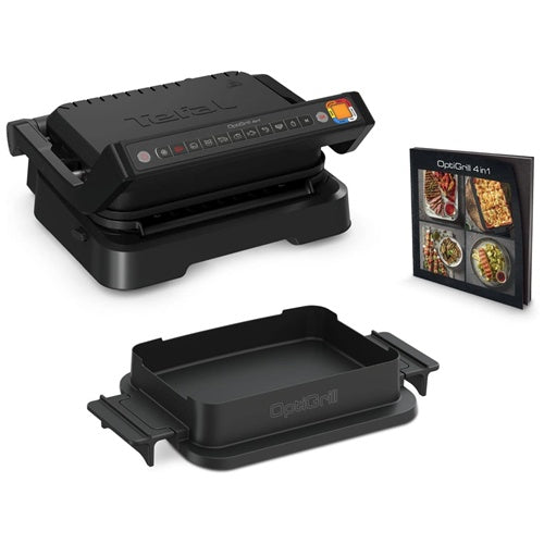 Kontaktni žar Tefal OptiGrill 4v1 GC7748, od 80 °C do 275 °C, 2.100 W, črna