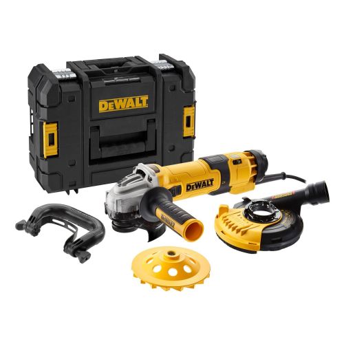 DeWalt DWE4257KT-QS 1500 W angle grinder, 125 mm, adjustable speed, concrete kit, diamond disc and case
